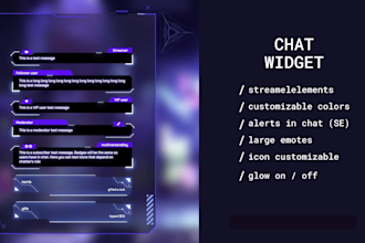 create and code custom stream chat, event widget, alerts, goal widget