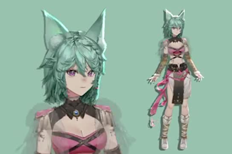 draw and rig male and female live2d model vtuber model streaming 2d vtuber model