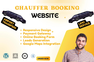 create chauffeur, limousine taxi booking website with elementor pro divi theme