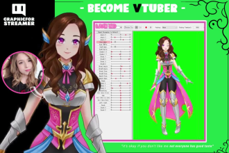 custom 2d vtuber model or vtuber commission for live2d vtuber rigging