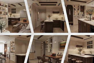 3d kitchen design,layout, remodel with realistic renders