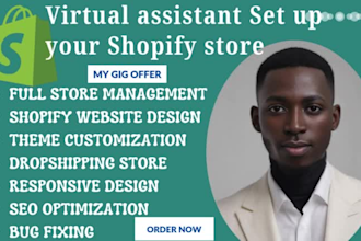 be your shopify virtual assistant and shopify store manager