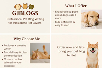 write a pet blog for your website