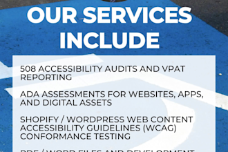 audit website, app, document, fix, UI,UX wcag ada, 508 vpat, a11y certified pro