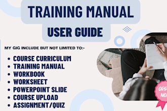 create training manual, interactive pdf, corporate training, user guide handbook