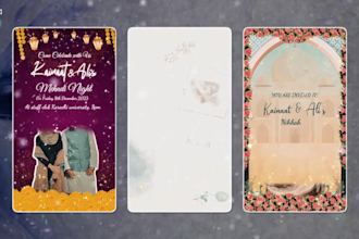 make wedding invitation animation in after effects for you