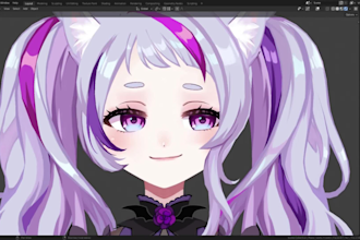 create custom vrchat avatar, vtuber model, furry fursona, anime 3d character