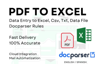 convert PDF bank statements to excel, csv, docparser, data entry