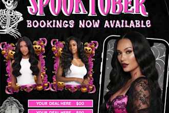 design halloween extension, salon, beauty, and lash flyer
