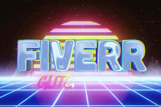 make vhs 80s retro, neon style 3d chrome, synthwave logo intro video