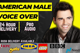 record a professional male american voice over in 24 hours