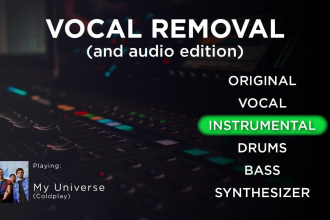 remove vocals from songs, isolate instruments, karaoke
