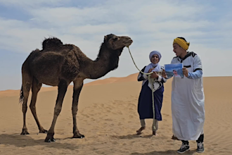 create a happy birthday video from the sahara desert