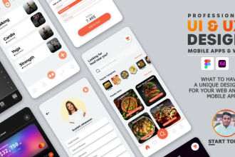 do modern web and app UI UX design with motion graphic