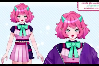 design and rig best quality vtuber live2d model anime art rigging for streaming