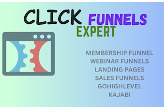 setup clickfunnels, gohighlevel, kajabi, leadpages expert