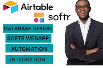 setup airtable, airtable database, softr webapp, client portal and automation
