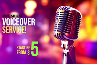 do 1000 words of premium male voiceover