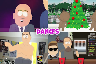 create cartoon south park style animation
