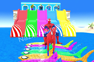 create 3d animal crossing fountain animation