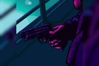 make a pixel art, GIF, loop animation