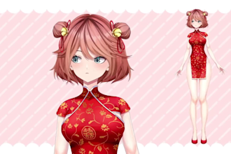 design and rig anime vtuber character in live2d vtuber model and vtube studio
