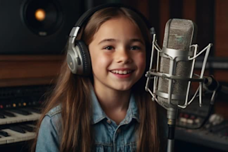 be your kids song singer, produce fun childrens music, kids melody and uplifting