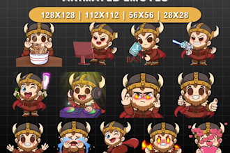 draw twitch emotes, chibi emotes, animated emotes, vtuber emotes for streaming
