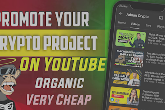 promote your crypto project on my official youtube channel
