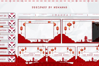 design cute twitch or kick stream overlays and panels
