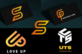 create initial letters, geometric  and minimalist logo design