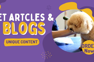 write SEO blogs and articles about dogs, cats and all pets