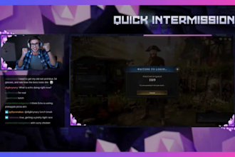 design animated twitch stream overlay kick twitch panels logo emotes banner