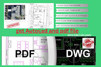 convert your pdf, image or sketch drawing to auto cad block