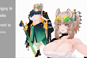 draw and rig live 2d vtuber model live2d character vtuber model vtuber overlay
