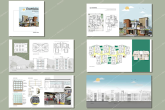 create architecture portfolio or presentation boards