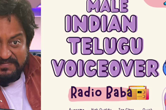 be your expert male telugu voice over artist