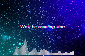create aesthetic lyric video with audio spectrum