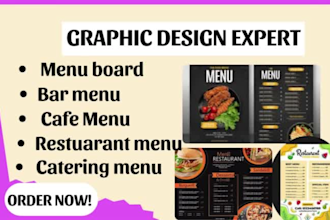 do an amazing menu design, food menu, restuarant , catering, cafe menu, cookbook