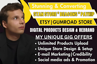 setup stan store,stan store marketing stan store,payhip,gumroad,beacons ai store
