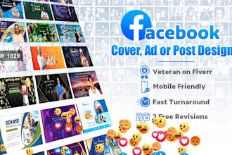 design facebook cover banner, photo, ad or post