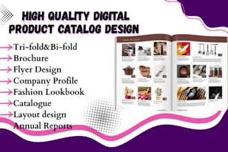 design, format print or digital product catalog, brochure, flyer on amazon KDP