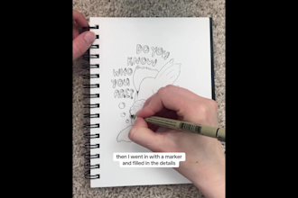 draw any black and white line art illustration