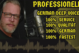 record a male voice over in a deep warm voice