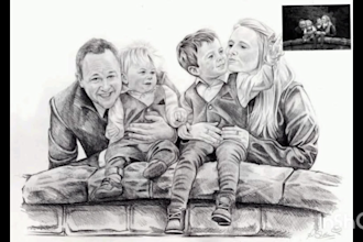 create pencil sketch portrait and illustrations