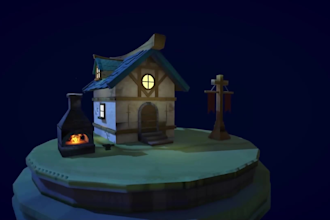 design a quality 3d low poly game environment in unity and blender