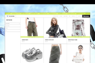 design shopify streetwear y2k clothing website, shopify clothing fashion store