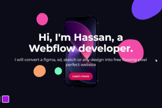convert figma and xd file into responsive webflow website
