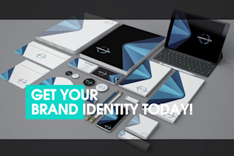 design package with logo, brand identity and style guide