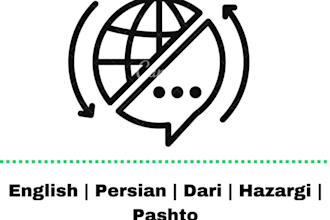 translate english to persian or dari and pashto and vice versa